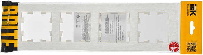 рамка 4-постовая IEK РУ-4-Бр Brite белый рифленый - упаковка