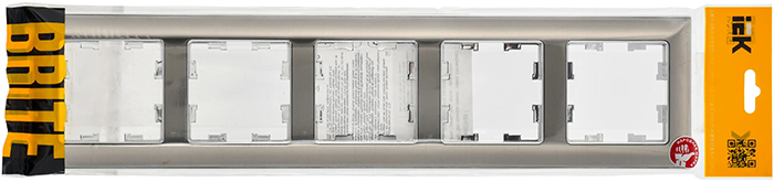 рамка 5-постовая IEK РУ-5-Бр Brite хром / никель - упаковка