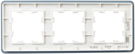 рамка 3-постовая IEK РУ-3-2-Бр стекло белый RE Brite - вид с тыльной стороны
