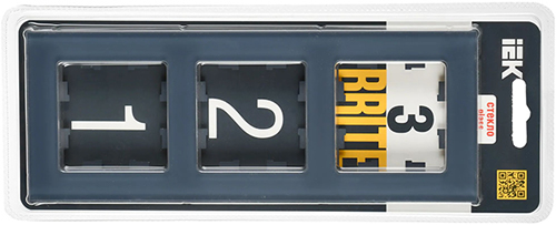 рамка 3-постовая IEK РУ-3-2-Бр стекло маренго матовый Brite - упаковка