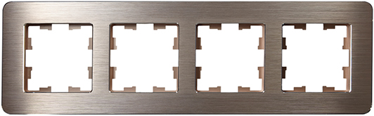 рамка 4-постовая IEK РУ-4-1-Бр металл шампань RE AL Brite - внешний вид