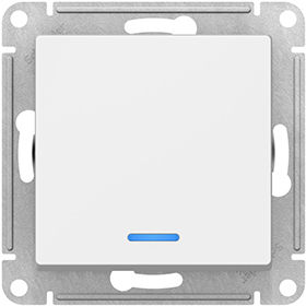 выключатель 1-клавишный Systeme Electric AtlasDesign, с подсветкой, лотос - внешний вид