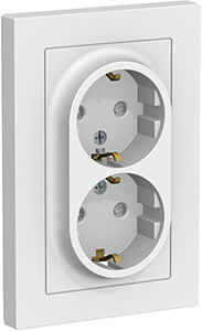 розетка 2-местная Systeme Electric AtlasDesign, з/к, шторки, лотос - внешний вид