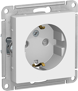 розетка 1-местная Systeme Electric AtlasDesign, з/к, шторки, лотос - внешний вид