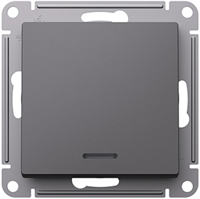выключатель 1-клавишный Systeme Electric AtlasDesign, с подсветкой, базальт - внешний вид