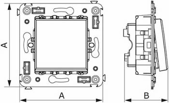 переключатель 1-клавишный DKC Avanti - размеры