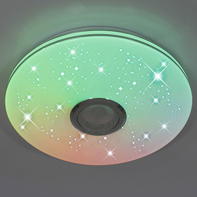 купить Светильник настенно-потолочный свд 40Вт RGB круг белый пульт ДУ музыкальная в Самаре Светильник настенно-потолочный свд 40Вт RGB круг белый пульт ДУ музыкальная