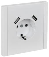 купить Фортепиано белый розетка скрытая 1-мест заземление шторки USB А+А IP20  в Самаре Фортепиано белый розетка скрытая 1-мест заземление шторки USB А+А IP20