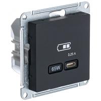 Атлас карбон розетка USB скрытая 1-ая тип-C 65Вт