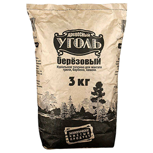 Уголь древесный березовый 3кг
