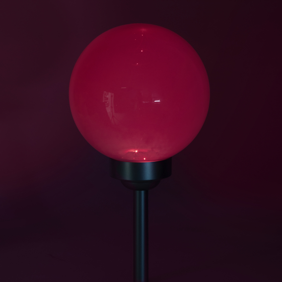 Светильник грунтовый свд на солнечной батарее пластик серебро 620мм IP44 ERASF22-55 шар 200мм