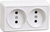 Октава белый розетка открытая 2-мест IP20 