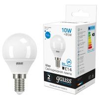 купить Лампа шар свд Е14 10Вт 6500К 750лм G45 матовый Gauss  в Самаре Лампа шар свд Е14 10Вт 6500К 750лм G45 матовый Gauss
