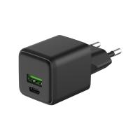 купить Сетевое зарядное устройство с двумя портами USB-A и USB-C, 20Вт GaN черный  REXANT в Самаре Сетевое зарядное устройство с двумя портами USB-A и USB-C, 20Вт GaN черный  REXANT
