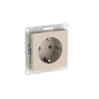 Атлас песочный розетка скрытая 1-мест заземление быстрозажим. клем. IP20