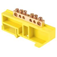 купить Шина нулевая 6*9 6групп DIN-изолятор желтый на DIN-рейку EKF  в Самаре Шина нулевая 6*9 6групп DIN-изолятор желтый на DIN-рейку EKF