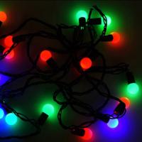 Гирлянда нить 7,5м мультицвет 50свд соединяемая IP20 черный провод шарики (до 6мод) мерцание