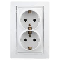 купить Плано белый розетка скрытая 2-мест заземление IP20  в Самаре Плано белый розетка скрытая 2-мест заземление IP20