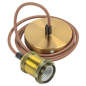 купить Патрон подвесной E27 керамика/металл со шнуром 1,5м золото IEK RETRO в Самаре Патрон подвесной E27 керамика/металл со шнуром 1,5м золото IEK RETRO