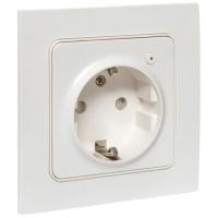 купить Стокгольм белый розетка скрытая 1-мест заземление шторки IP20 умная Zigbee в Самаре Стокгольм белый розетка скрытая 1-мест заземление шторки IP20 умная Zigbee