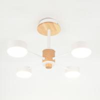 купить Светильник потолочный (люстра) 4*15Вт GX53 белый/дерево в Самаре Светильник потолочный (люстра) 4*15Вт GX53 белый/дерево