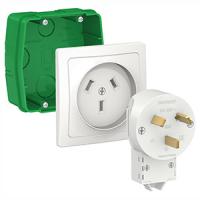 купить Комплект 32А 220В розетка+вилка+коробка скрытая белый IP20 Бланка Schneider Electric  в Самаре Комплект 32А 220В розетка+вилка+коробка скрытая белый IP20 Бланка Schneider Electric