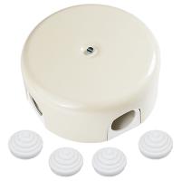 купить Коробка 110*50 круг слоновая кость IP20  пластик Bironi в Самаре Коробка 110*50 круг слоновая кость IP20  пластик Bironi