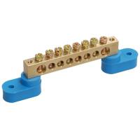 купить Шина нулевая 6*9 8групп на 2 угловых изолятора синий винтовой IEK в Самаре Шина нулевая 6*9 8групп на 2 угловых изолятора синий винтовой IEK