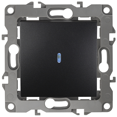 купить ЭРА12 антрацит выключатель 1кл с подсветкой скрытая 10А IP20  в Самаре ЭРА12 антрацит выключатель 1кл с подсветкой скрытая 10А IP20