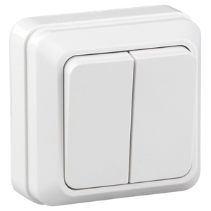 купить Квадро белый выключатель 2кл открытая 10А IP20  в Самаре Квадро белый выключатель 2кл открытая 10А IP20