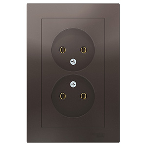 купить Атлас мокко розетка скрытая 2-мест IP20  в Самаре Атлас мокко розетка скрытая 2-мест IP20