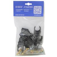 Комлект для крепления трубы с использованием самореза, дюбеля и скобы 20мм 15шт