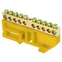 купить Шина нулевая 6*9 10групп DIN-изолятор желтый на DIN-рейку EKF  в Самаре Шина нулевая 6*9 10групп DIN-изолятор желтый на DIN-рейку EKF