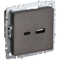 BRITE Роз. USB A+C 18Вт РЮ11-1-БрТБ бр. IEK