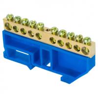 купить Шина нулевая 8*12 10групп DIN-изолятор синий на DIN-рейку EKF  в Самаре Шина нулевая 8*12 10групп DIN-изолятор синий на DIN-рейку EKF