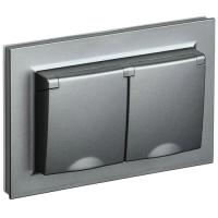 купить Брайт сталь розетка скрытая 2-мест заземление с крышкой шторки IP44  в Самаре Брайт сталь розетка скрытая 2-мест заземление с крышкой шторки IP44