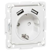 купить Стокгольм белый механизм розетки скрытая 1-мест заземление шторки USB IP20  в Самаре Стокгольм белый механизм розетки скрытая 1-мест заземление шторки USB IP20