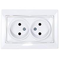 купить Мира белый розетка скрытая 2-мест IP20 в сборе в Самаре Мира белый розетка скрытая 2-мест IP20 в сборе
