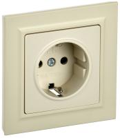купить Брайт бежевый розетка скрытая 1-мест заземление шторки IP20 в сборе в Самаре Брайт бежевый розетка скрытая 1-мест заземление шторки IP20 в сборе