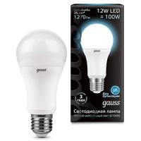 купить Лампа светодиодная 220В Е27 12Вт 4100К 1200лм стандарт A60 матовая Gauss Black в Самаре Лампа светодиодная 220В Е27 12Вт 4100К 1200лм стандарт A60 матовая Gauss Black