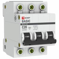 купить Автомат 3Р 20А C 4,5кА ВА47-29 EKF Basic  в Самаре Автомат 3Р 20А C 4,5кА ВА47-29 EKF Basic