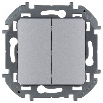 купить Инспириа алюминий выключатель 2кл скрытая 10А IP20  в Самаре Инспириа алюминий выключатель 2кл скрытая 10А IP20