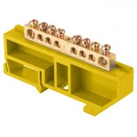 купить Шина нулевая 6*9 8групп DIN-изолятор желтый на DIN-рейку EKF  в Самаре Шина нулевая 6*9 8групп DIN-изолятор желтый на DIN-рейку EKF