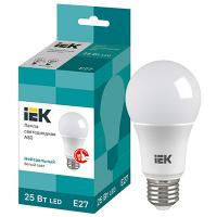 Лампа свд Е27 25Вт 4000К 2500лм стандарт А80 матовая  IEK