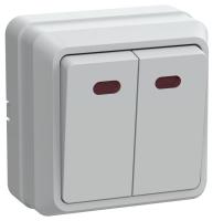 купить Октава выключатель открытая белый 2кл 10А с подсветкой IP20  в Самаре Октава выключатель открытая белый 2кл 10А с подсветкой IP20