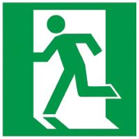 купить Самоклеящаяся этикетка "Выход здесь" 150*150мм IEK (левосторонний) в Самаре Самоклеящаяся этикетка "Выход здесь" 150*150мм IEK (левосторонний)