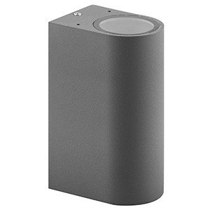 купить Светильник настенный 2*35Вт GU10 IP54 серый металл/стекло в Самаре Светильник настенный 2*35Вт GU10 IP54 серый металл/стекло