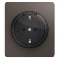 купить Миле Раунд титан механизм розетки скрытая 1-мест заземление с крышкой шторки IP44  в Самаре Миле Раунд титан механизм розетки скрытая 1-мест заземление с крышкой шторки IP44