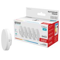 купить Лампа свд 220В GX53 10Вт 4100К 720лм таблетка матовая Gauss комплект 5шт в Самаре Лампа свд 220В GX53 10Вт 4100К 720лм таблетка матовая Gauss комплект 5шт