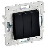 купить Сканди черный выключатель 3кл скрытая 10А IP20  в Самаре Сканди черный выключатель 3кл скрытая 10А IP20